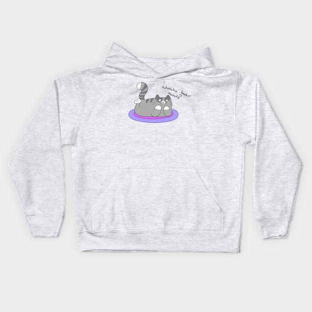 Whatcha Thinkin' About Tabby Cat Kids Hoodie by saradaboru